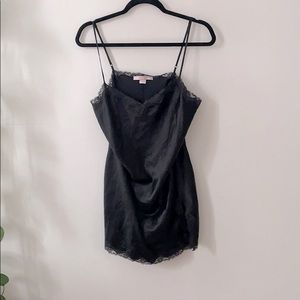 Victoria’s Secret lace trim silk slip dress